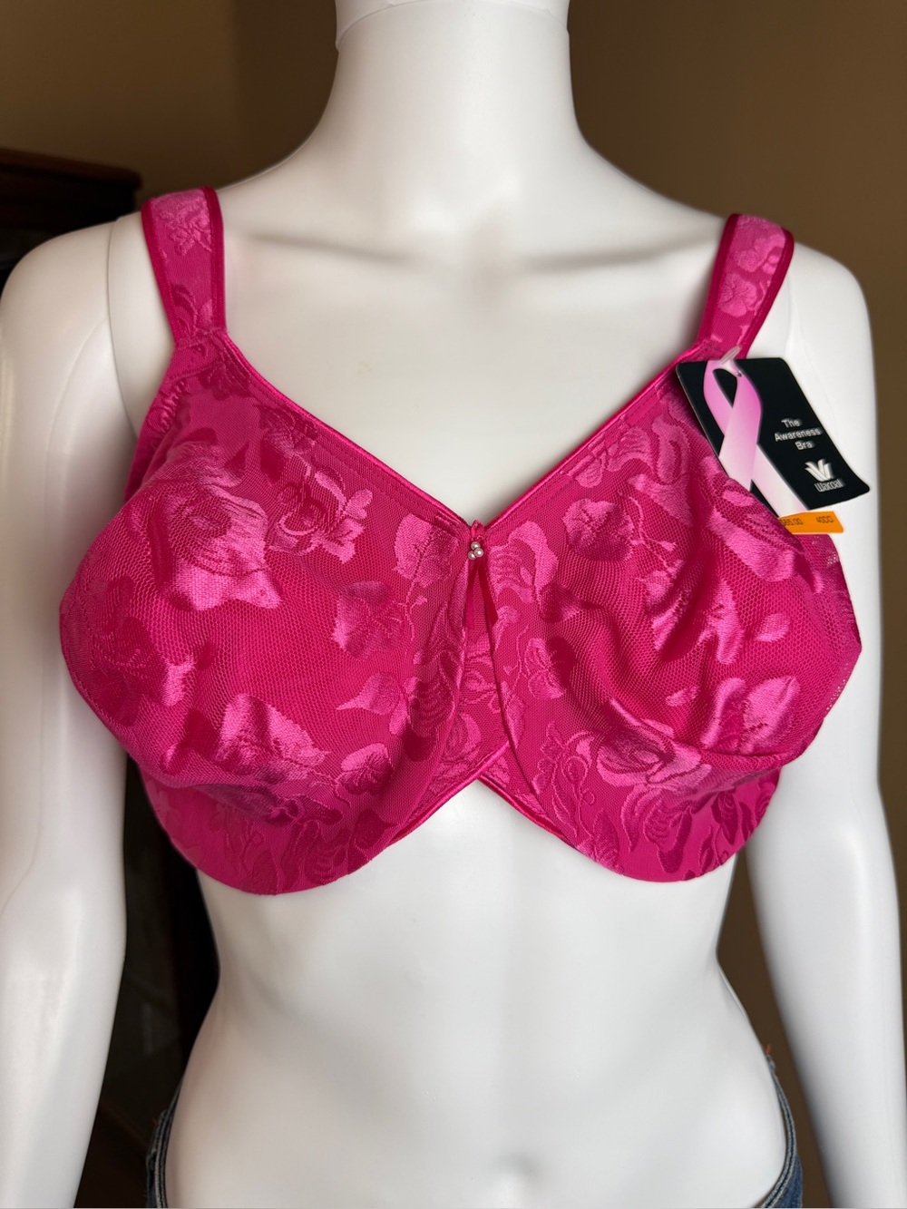 Wacoal Pink Floral Jacquard Underwire Bra Size 40DD NWT - Picture 3 of 12